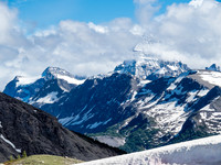 The Matterhorn of the Rockies peeks out from the clouds.
