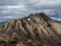 Setting sun on Nasswald Peak. There is a difficult scrambling traverse between Nasswald and Golden which Rick Collier did in 1993.