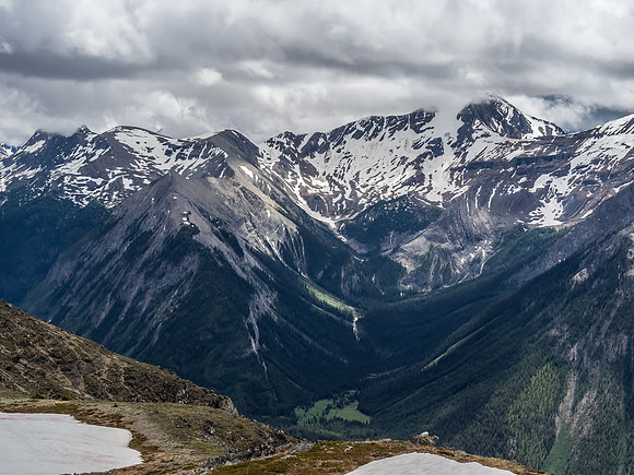 Nestor Peak looms above Policeman's Meadow to the south.