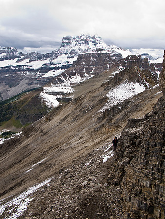Looking back at Rod and the ascent ridge of Wonder Peak.