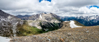 Looking over Fatigue Pass to Golden Mountain.