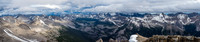 A panorama over the Assiniboine area includes many summits that I've been on and many more that I haven't.