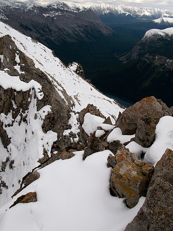 Can you spot Rod below the crux?