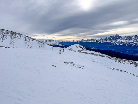 Transitioning out of the south gully to the south ridge.