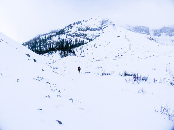 Heading towards Bow Canyon for the first time.