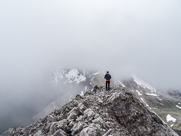 Phil on the summit of Fatigue Mountain.