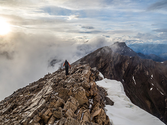 Clouds and Golden's north ridge.