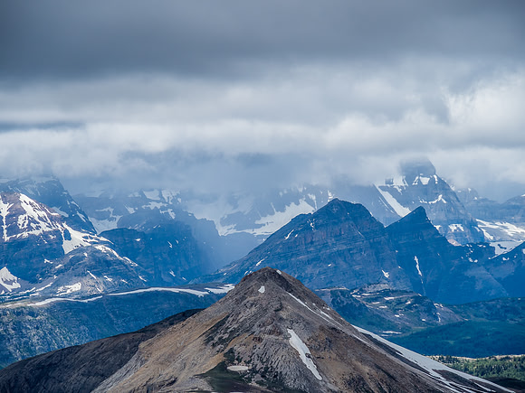 Summit views towards Pharaoh Peaks.