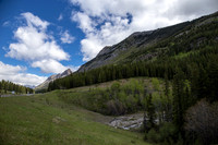 Looking up at King Creek Ridge from the entrance to the parking lot.