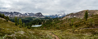 Looking over Howard Douglas Lake towards Citadel Pass at distant left.