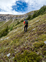 Hiking up the east face.