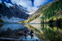 Lake Agnes with Mount Whyte looming above.