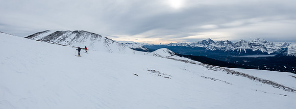 Transitioning out of the south gully to the south ridge.
