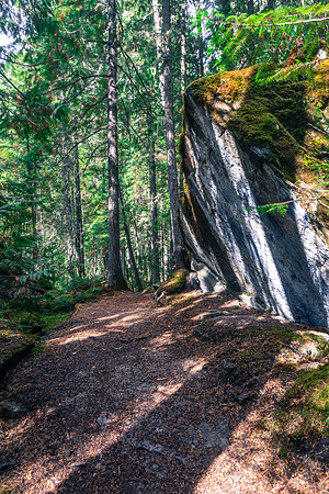 The trail after the Kinney Lake CG is narrower and steep.