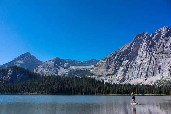Swimming in Lower Elk Lake on a hot day.