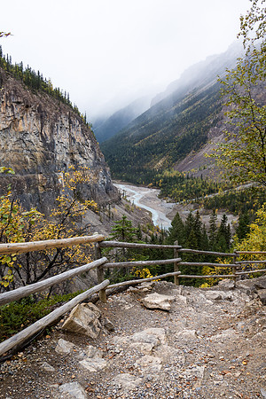 The most work on the Berg Lake trail was spent on the Valley of a Thousand Falls.