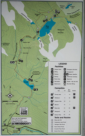 Map of the trail to Berg Lake.