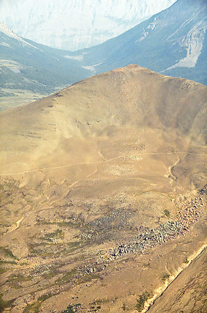 The Skyline trail winds it's way across this picture, far below the summit.