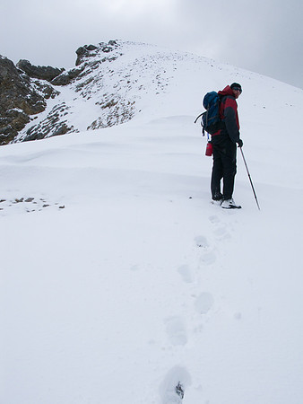Jon breaks trail up Og Mountain.