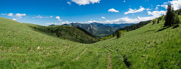 There's no hint of the snow squall we were in three hours previous in this lovely view south from Grass Pass.