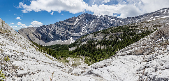 Lovely views down the creek draining the SE bowl towards Holy Cross and our exit valley.