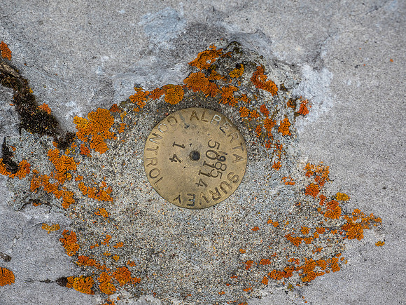 The summit marker.