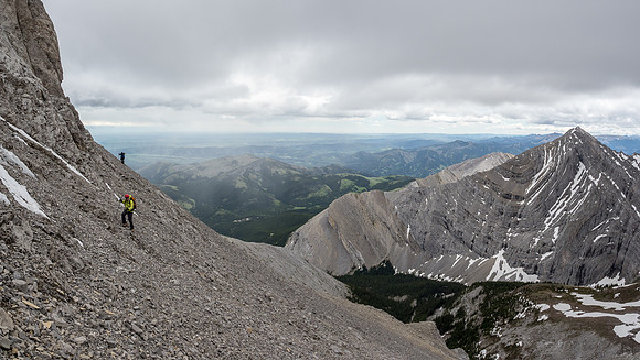 A slightly wider view with the base of the pinnacle at left and Holy Cross at right.