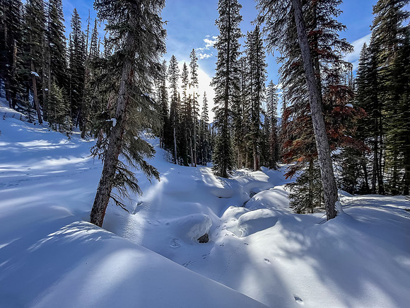 Exiting via the Snowdrift Trail.