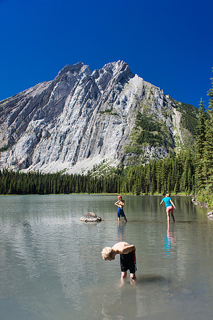 Swimming in Lower Elk Lake on a hot day.