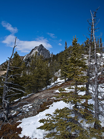 Descending the south ridge.