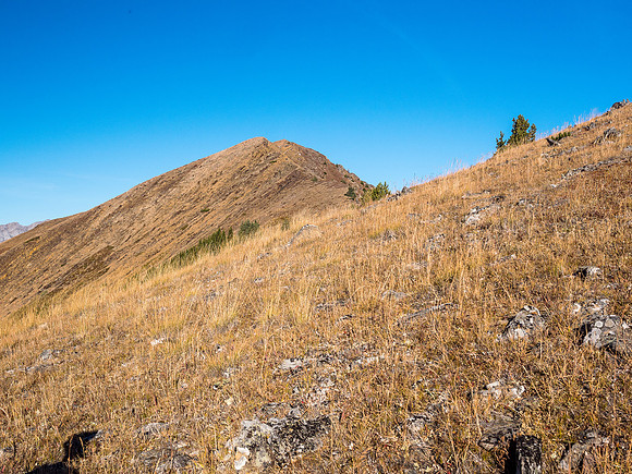 Pleasant hiking towards the first summit.