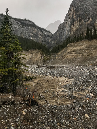 Exiting the upper Ghost Valley on our bikes.