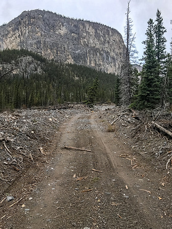 Exiting the upper Ghost Valley on our bikes.