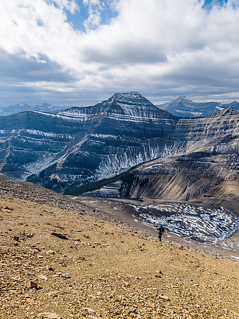 Taking advantage of easy scree on descent.
