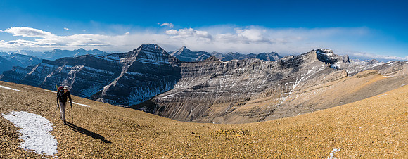 Looking back at our ascent route.