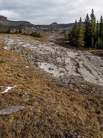 The summit sits around 700 vertical meters above us after over 4 hours on approach.
