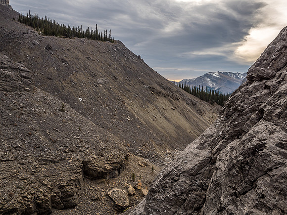 Views back out of the canyon from the crux wall.