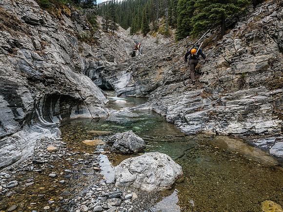 Nice ledges to ascend along the creek.