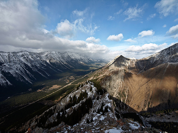 Looking north, up the Kananaskis Corridor along highway 40.