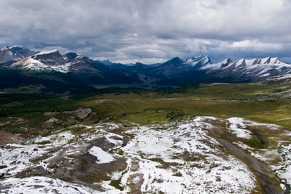 Another view north - Nub Peak on the left, Og Mountain on the right with Citadel and Golden in between at center.