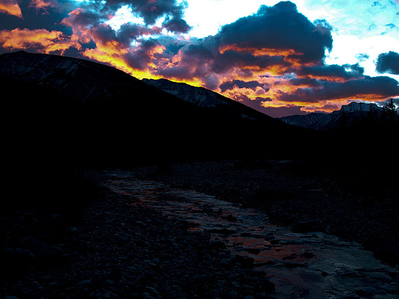 A fiery sunrise along hwy 40.