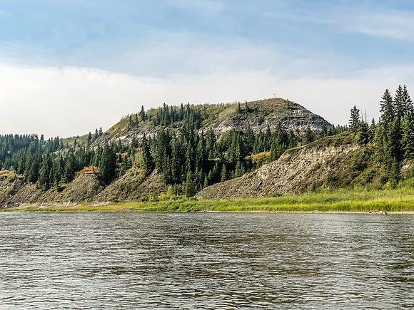 Paddling the Red Deer River.