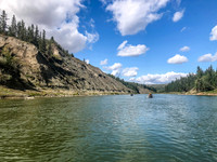 Paddling the Red Deer River.