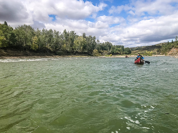 Leaving the rapids.