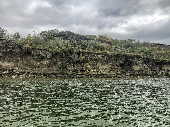Paddling the Red Deer River.