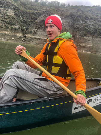 Paddling the Red Deer River.
