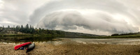 Holy CRAP! Where did THIS thing come from?! A threatening wall cloud moves very rapidly towards our exposed camp.
