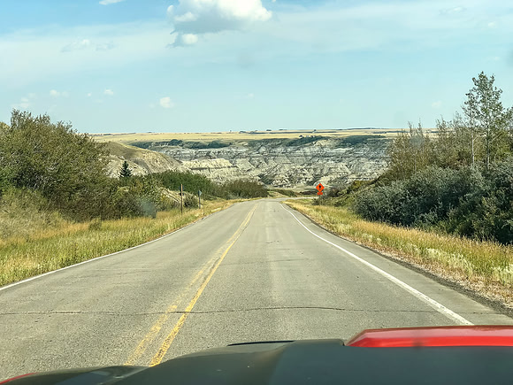 Driving down to the river near the Tolman Campground where our trip would end.