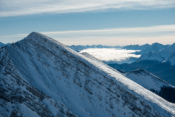 Views up the Elk Valley past Kent Ridge North.