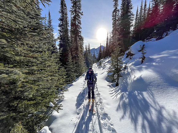 Exiting via the Snowdrift Trail.